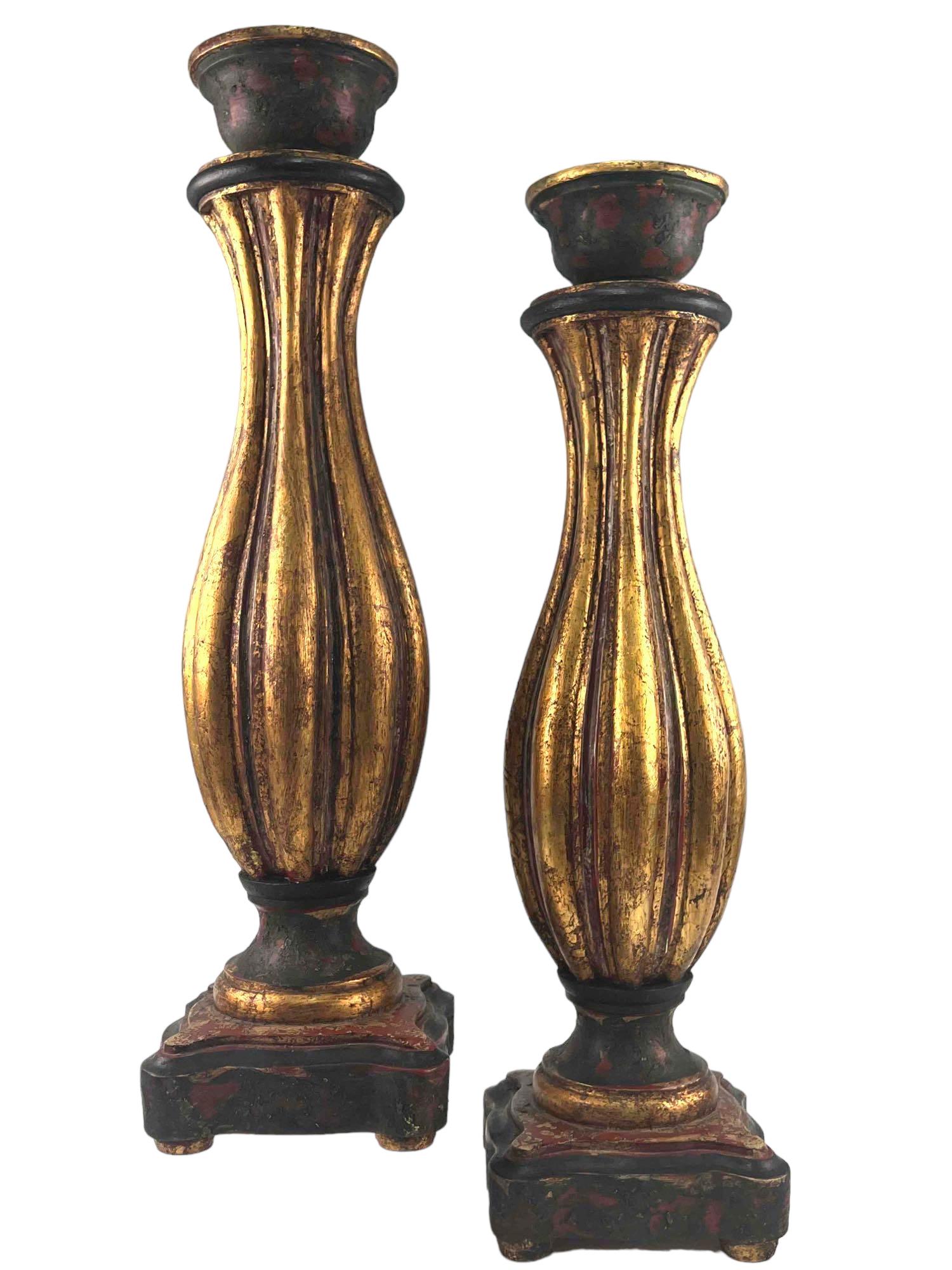 Pair of Large Gilt Composite Candle Holders in the Italian Taste (1 of 12)