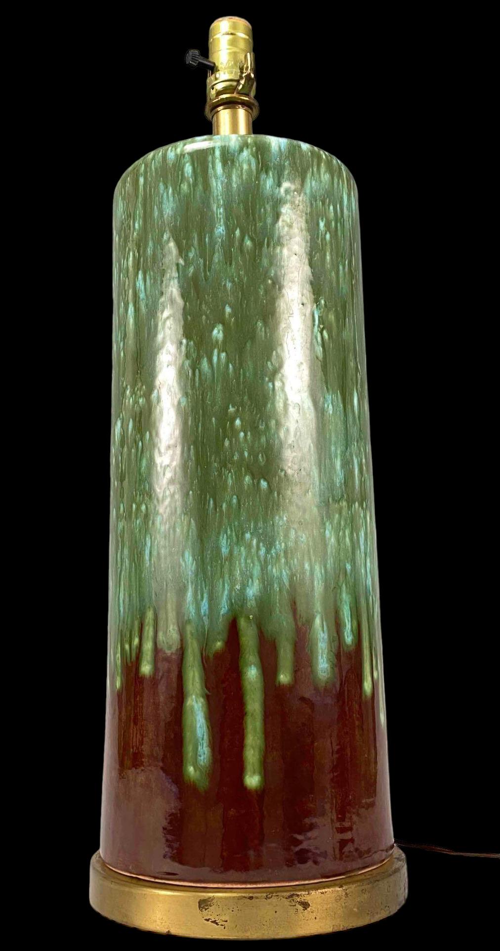 Mid Century Modern Drip Glaze Ceramic Lamp (1 of 16)