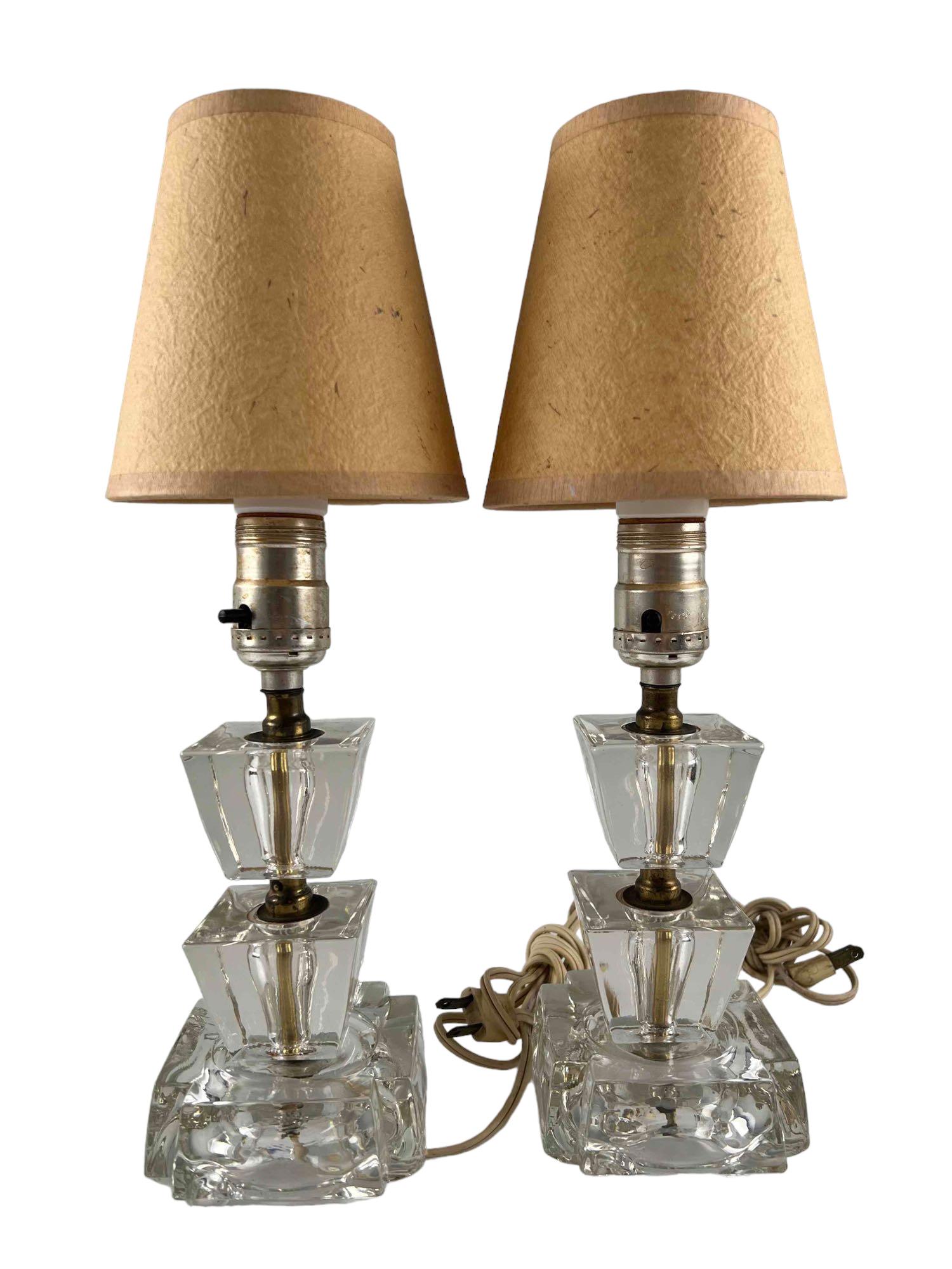 Pair Of Art Deco Glass Table Lamps (1 of 9)
