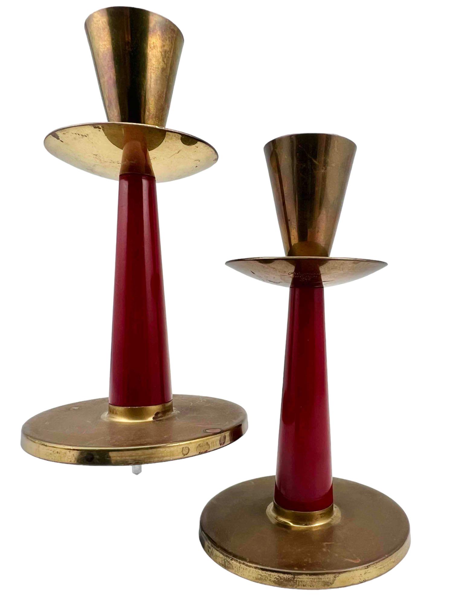 Adam Thylstrup for Nils Johan, Pair of Mid Century Modern Swedish Candlesticks (1 of 14)