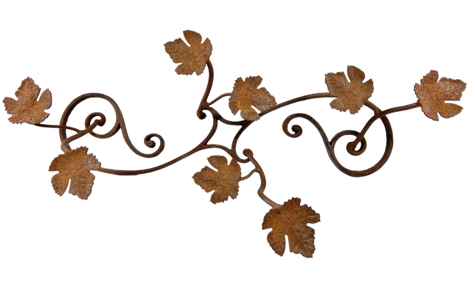Older Wrought Iron Grape Leaf Vine Wall Rack (1 of 13)