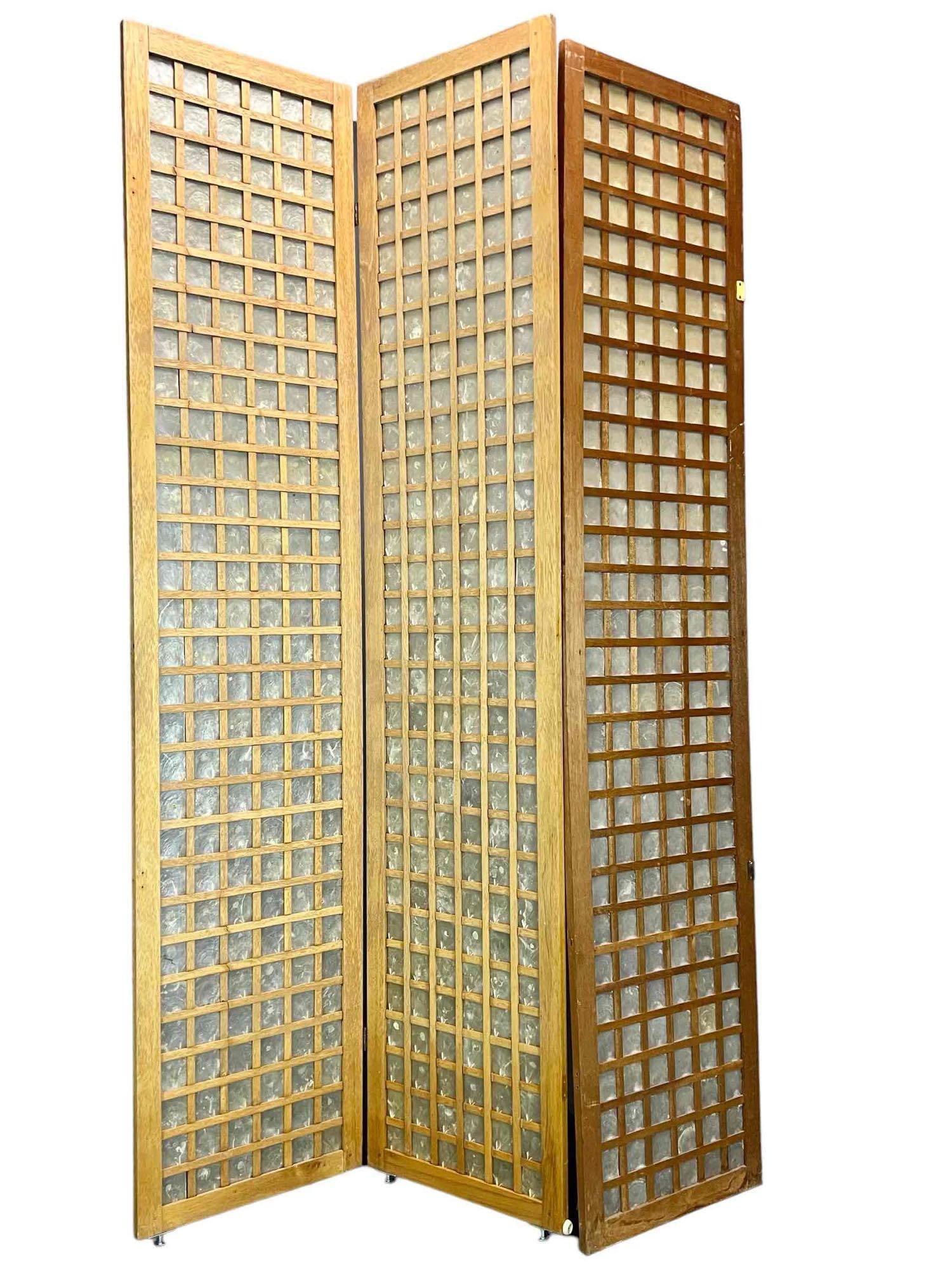Mid Century Capiz Shell Shoji Style Lattice Folding Panels (1 of 19)