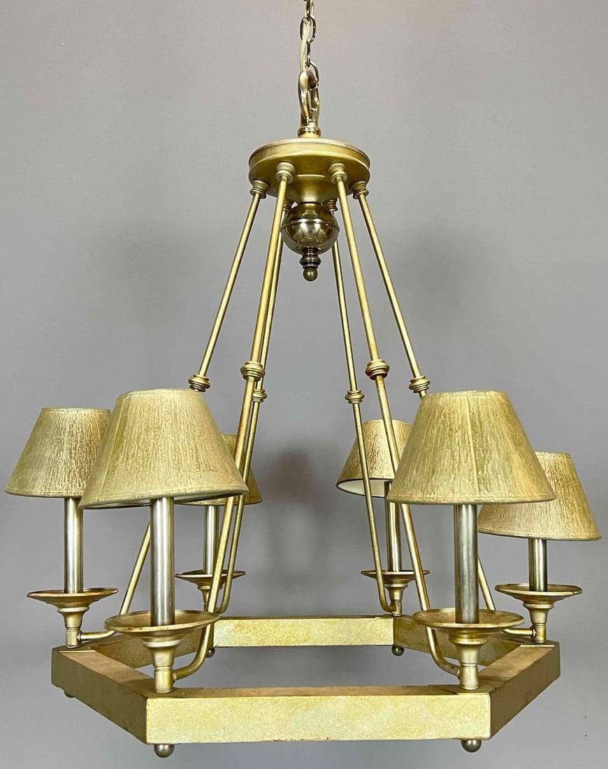 Richard Ray Custom Silver Gilt 6 Light Chandelier (1 of 13)
