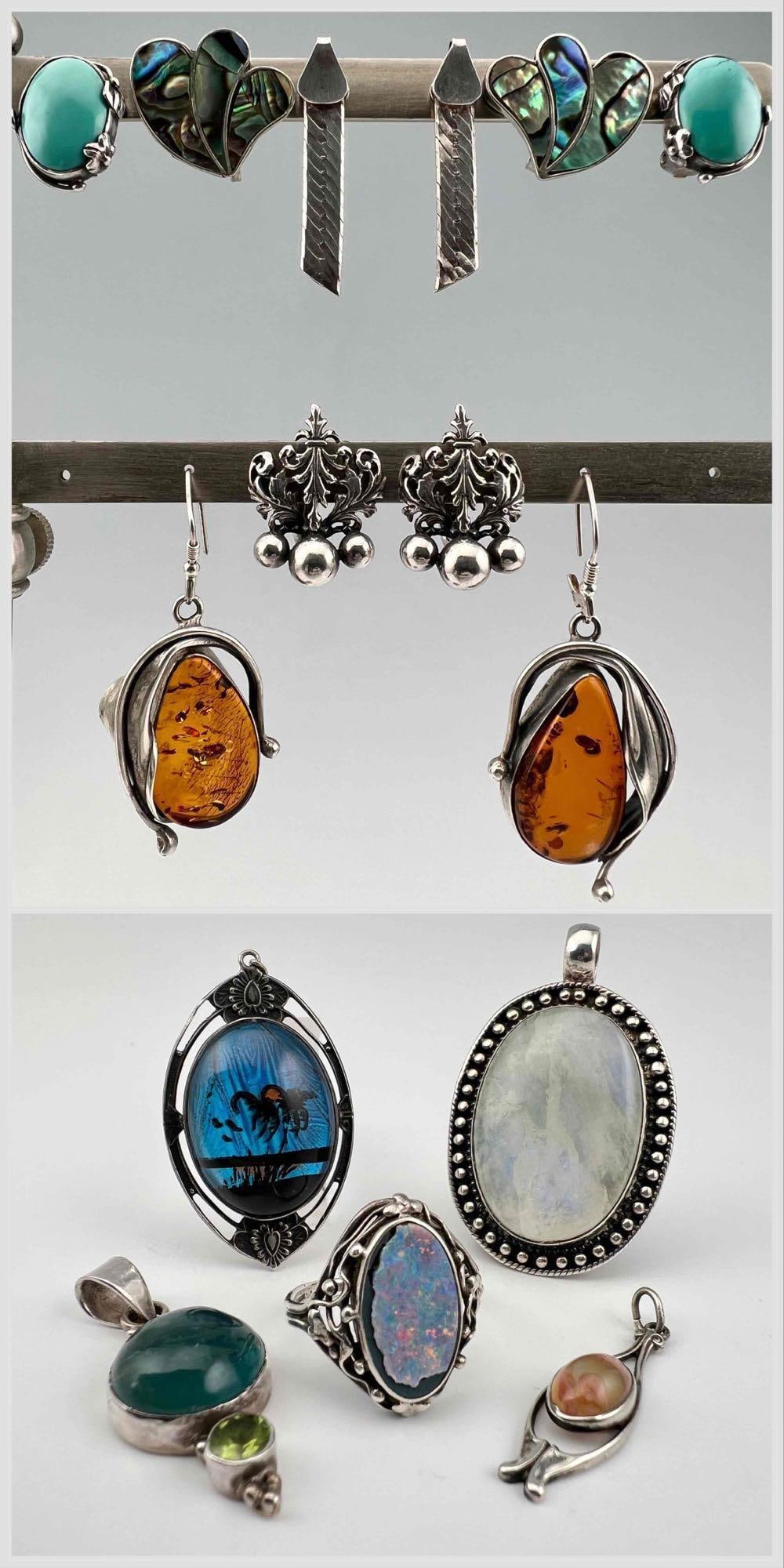 Sterling Silver Semiprecious Stone Jewelry Lot (1 of 20)