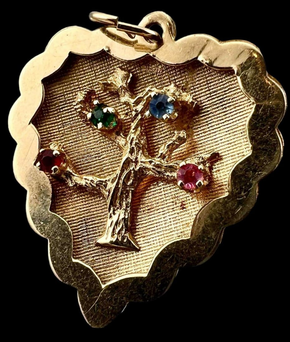 14K Semiprecious Stone Tree Pendant (1 of 5)