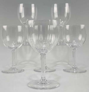 Set Of 6 Baccarat Crystal Montaigne Optic Water Goblets: Set Of 6 Baccarat Crystal Montaigne Optic Water Goblets. Marked Baccarat France. Each Approximately 7.0H x 3.625W in.