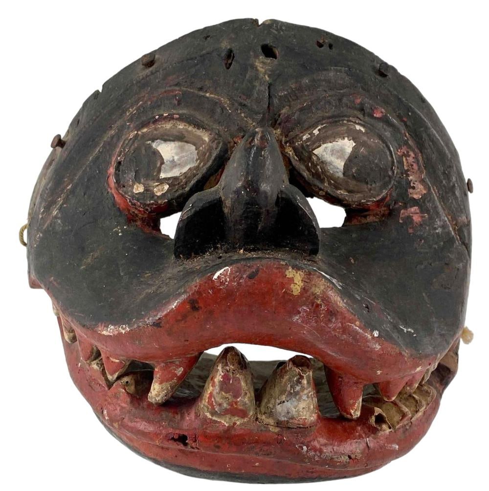 Older Mexican Painted Wood Monkey Mask (1 of 10)