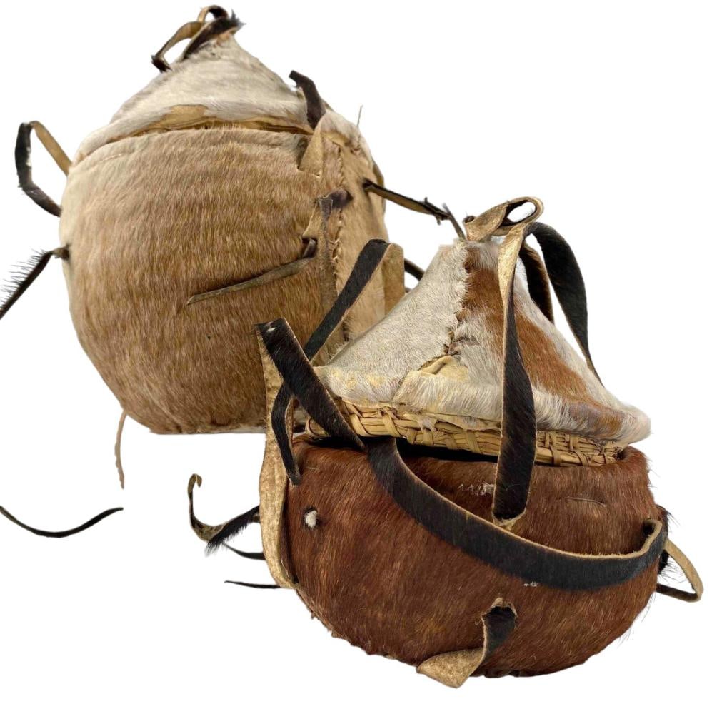 Two African Goat Skin Storage Containers (1 of 18)