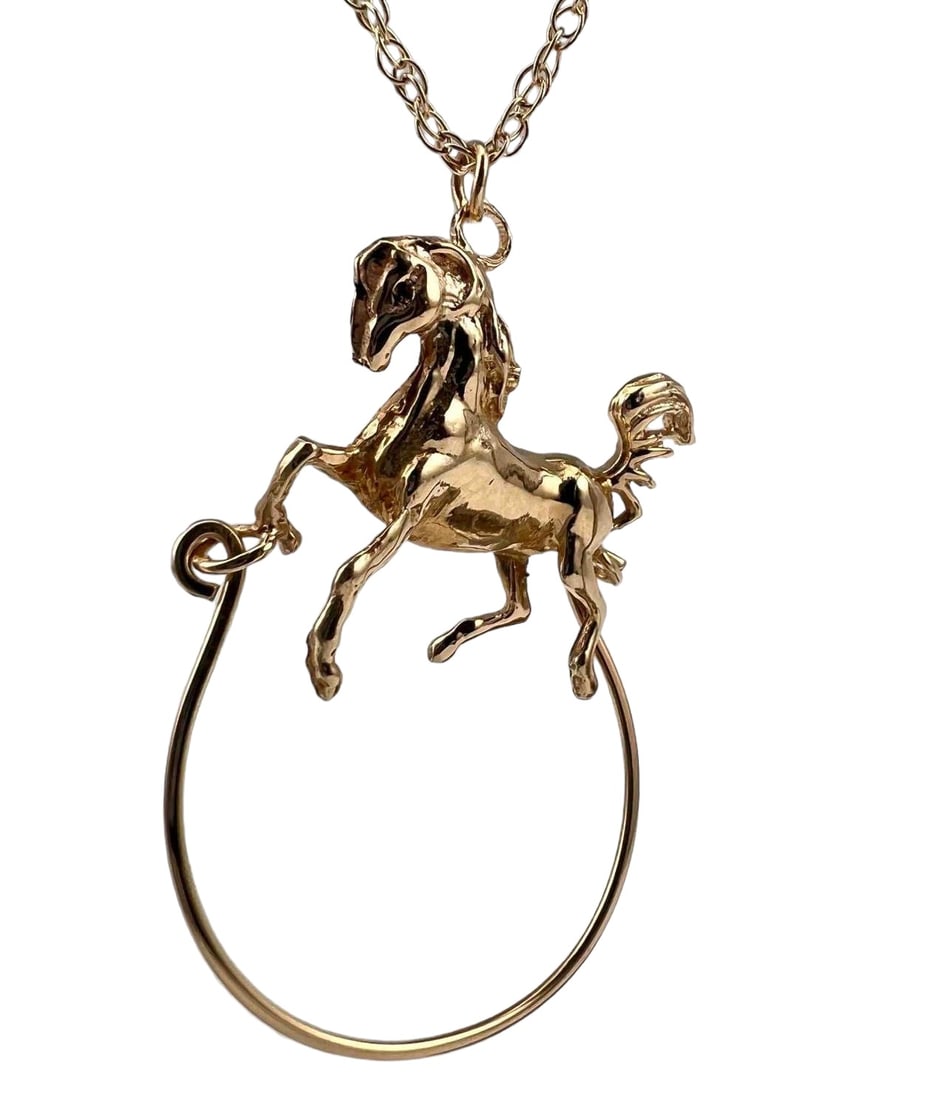 14K Horse Charm Holder Necklace (1 of 8)