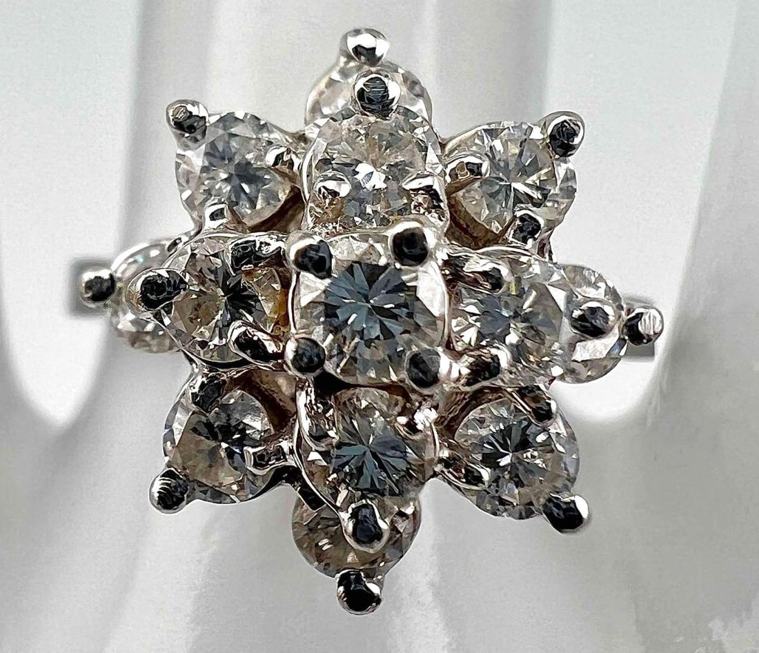 14K Diamond Cluster Ring (1 of 5)
