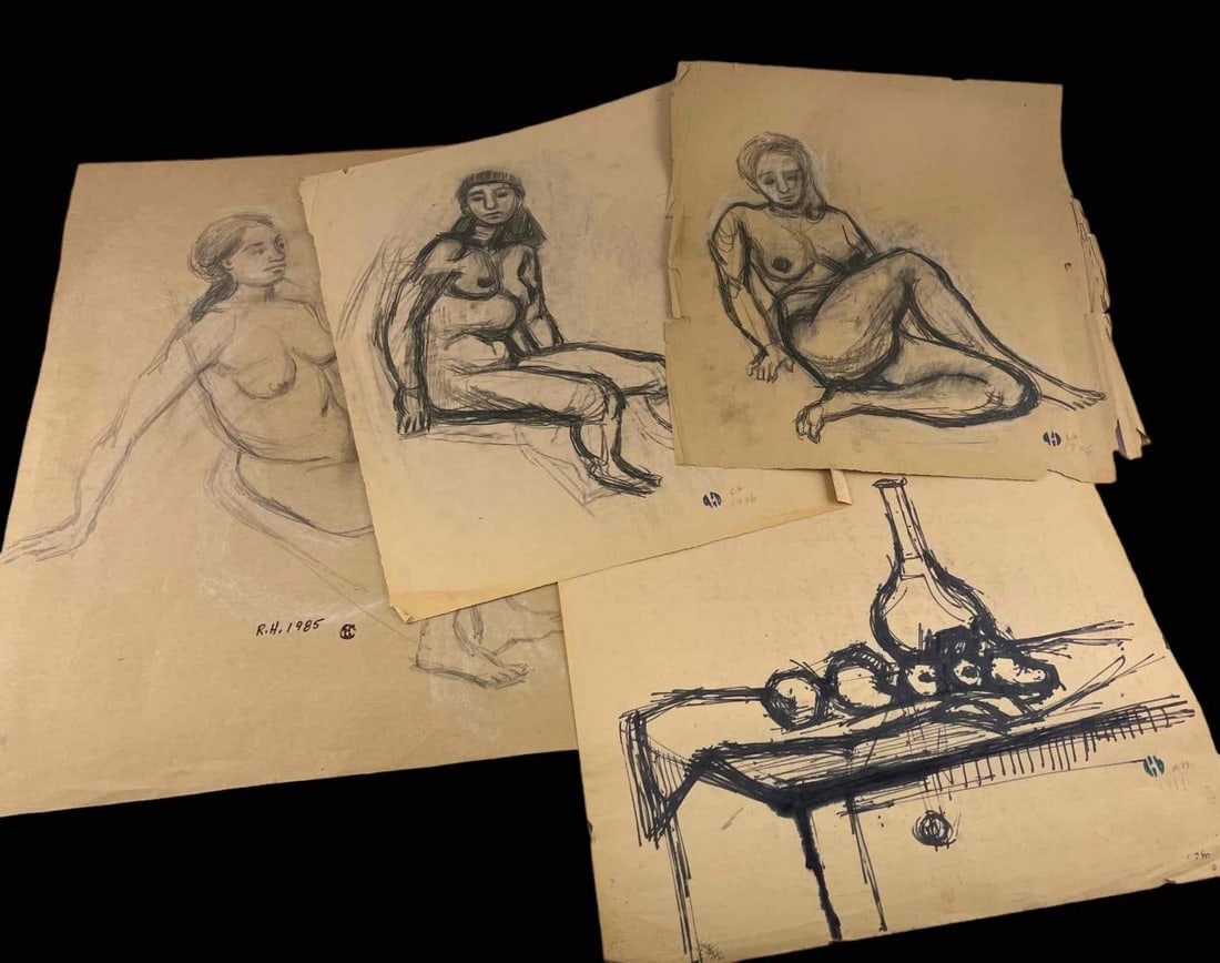 Group of Rudolf Hess Sketches (1 of 14)