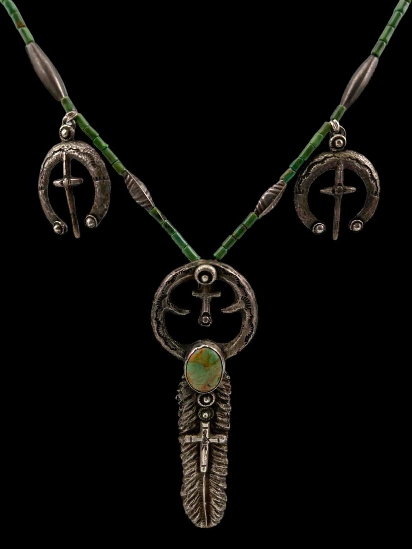 Early 1900's Sandcast Naja Necklace Demonstrating Christian Influence (1 of 10)