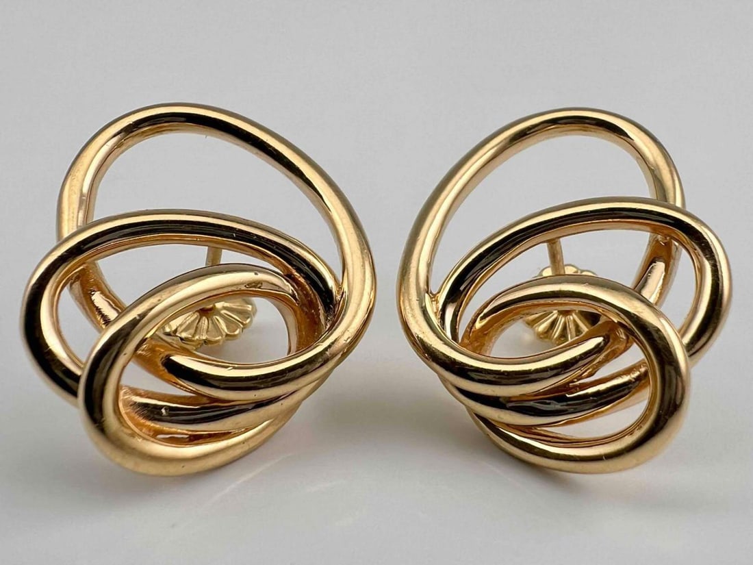 14K Modernist Knot Earrings (1 of 6)