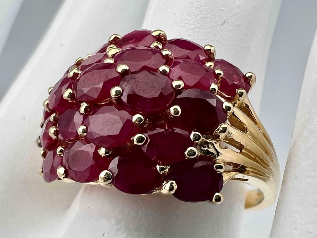 14K Ruby Cluster Ring (1 of 8)