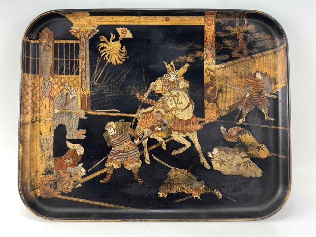 Japanese Paper Mache Chinoiserie Tray (1 of 10)