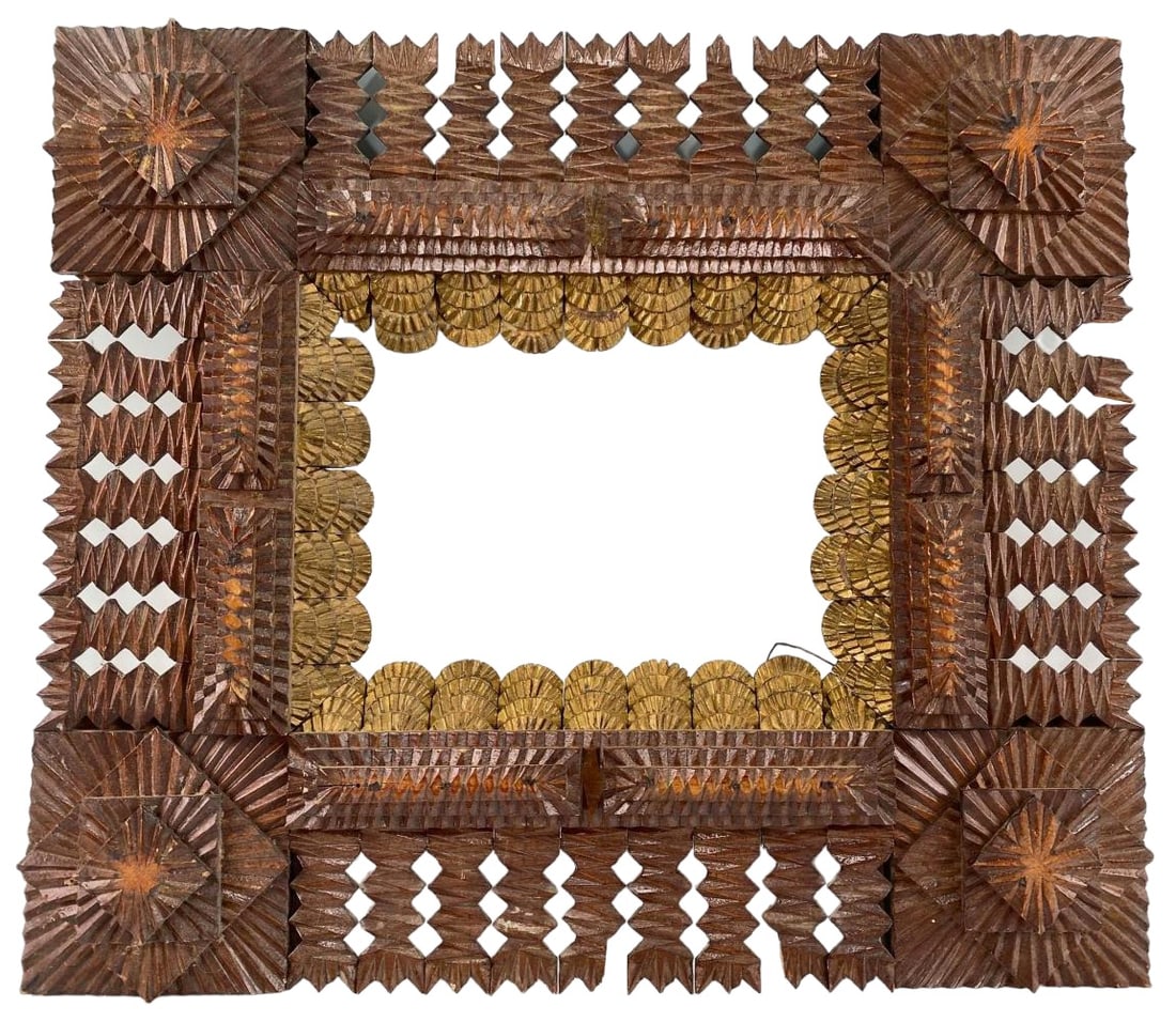 Older Highly Detailed Tramp Art Frame (1 of 16)