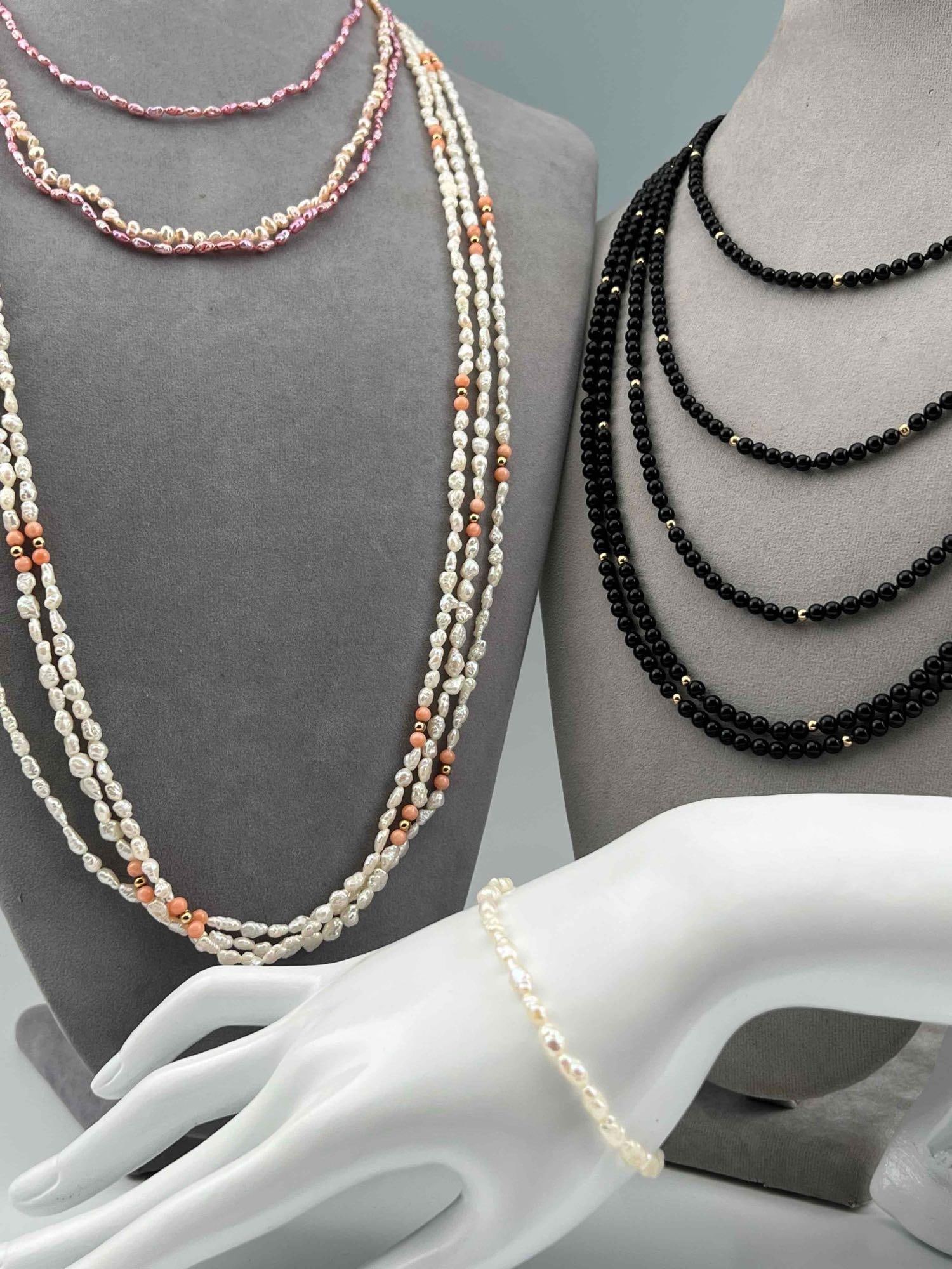 14K Freshwater Pearl And Bead Necklaces & Bracelet (1 of 20)