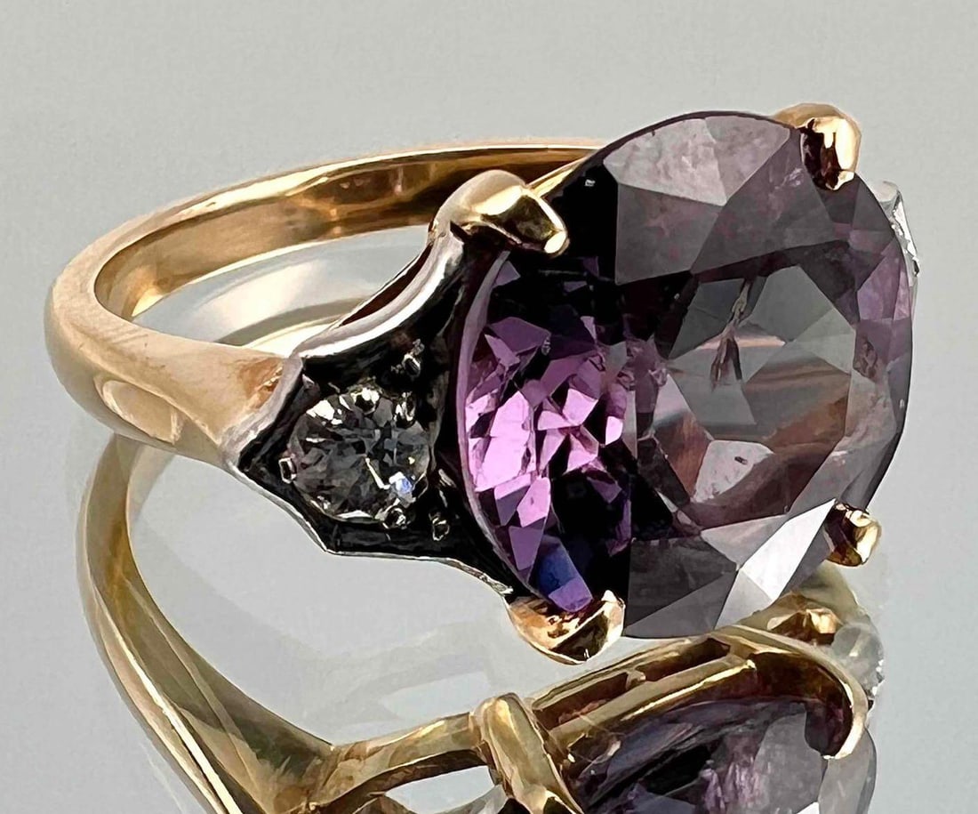 14K Diamond Purple Corundum Sapphire Ring (1 of 8)