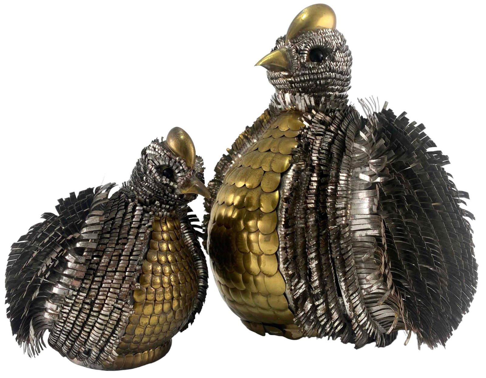 Alexander Blazquez, Pair Of Mexican Mid Century Mixed Metal Bird Figures (1 of 11)
