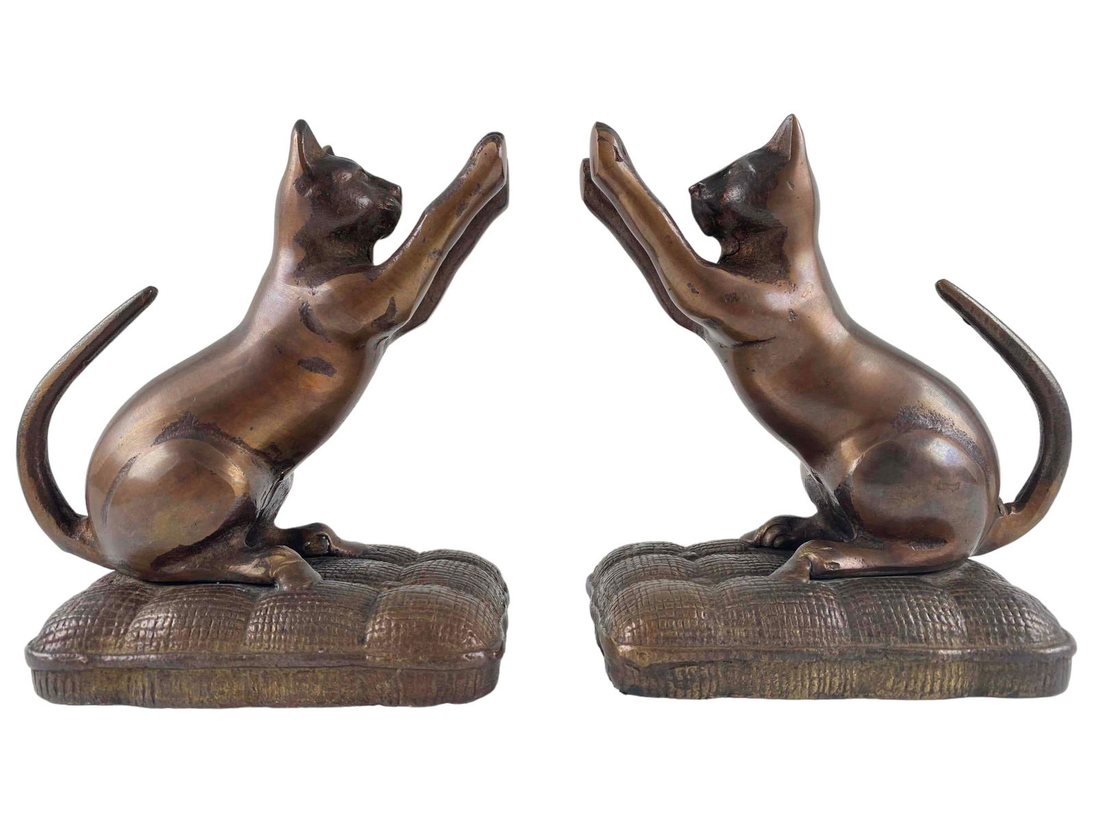 Pair of Bronze Cat Bookends (1 of 12)