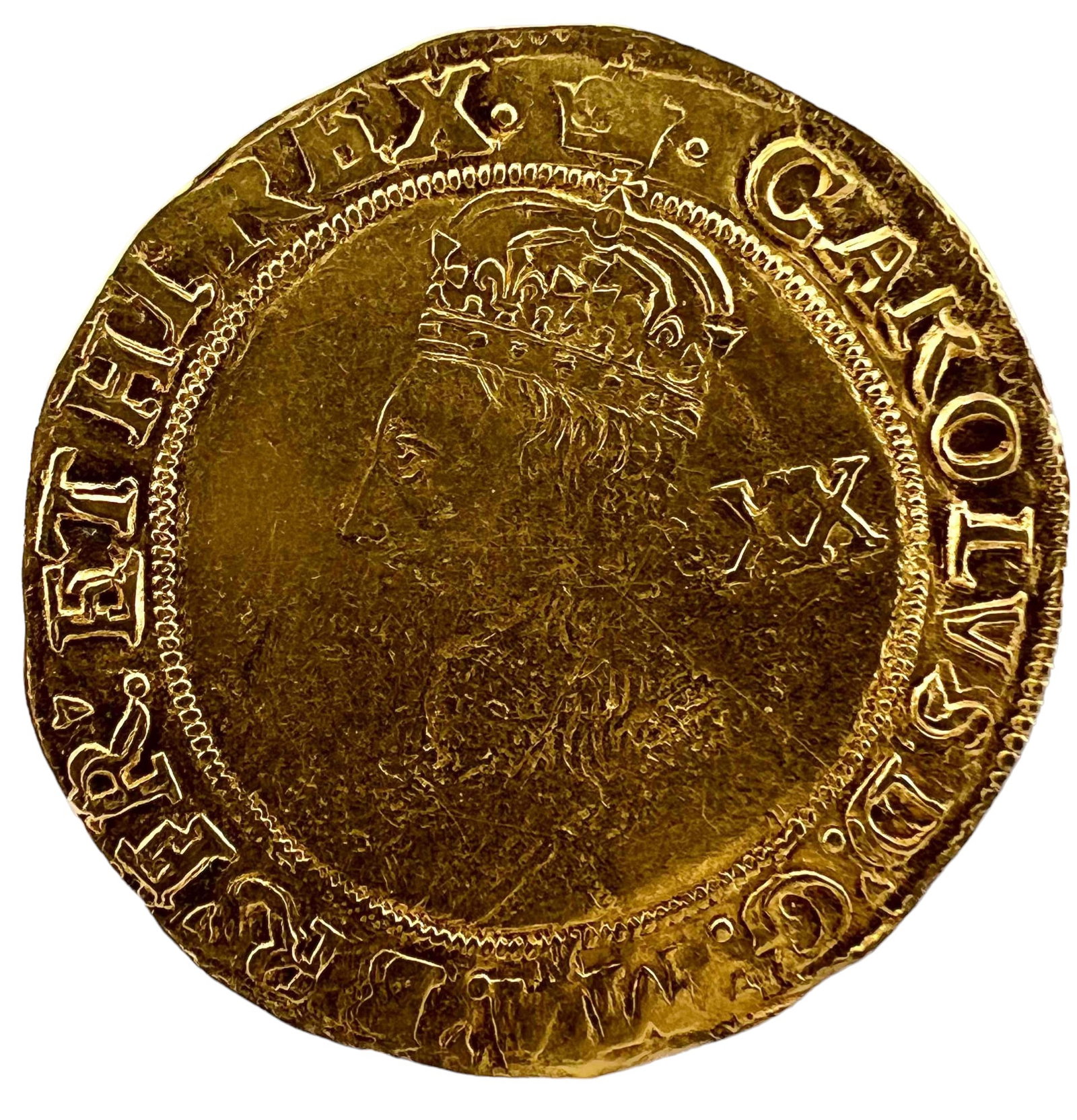 17th Century Charles I English Gold Unite Coin,: 17th Century Charles I English Gold Unite Coin, 9.0g. Tests as 22k. Approximately 1.3125in Wide. ALL CREDIT CARDS WILL BE MANUALLY VERIFIED PRIOR TO SHIPMENT.