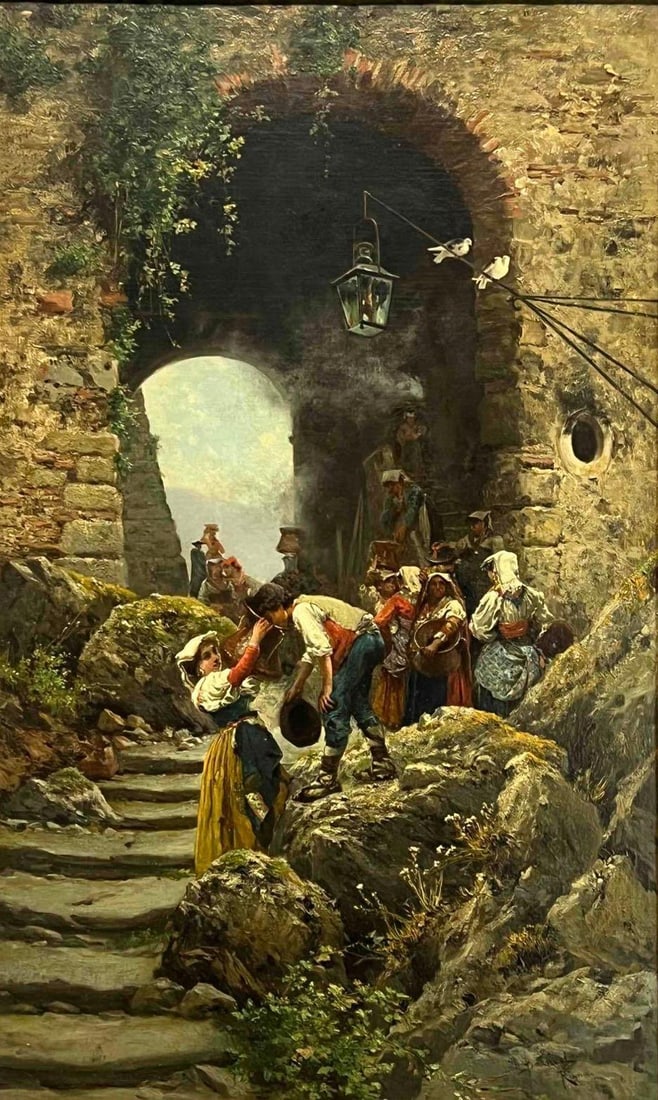 Pietro Barucci (Italian 1845-1917), Fiesta Time, Oil On Canvas (1 of 12)