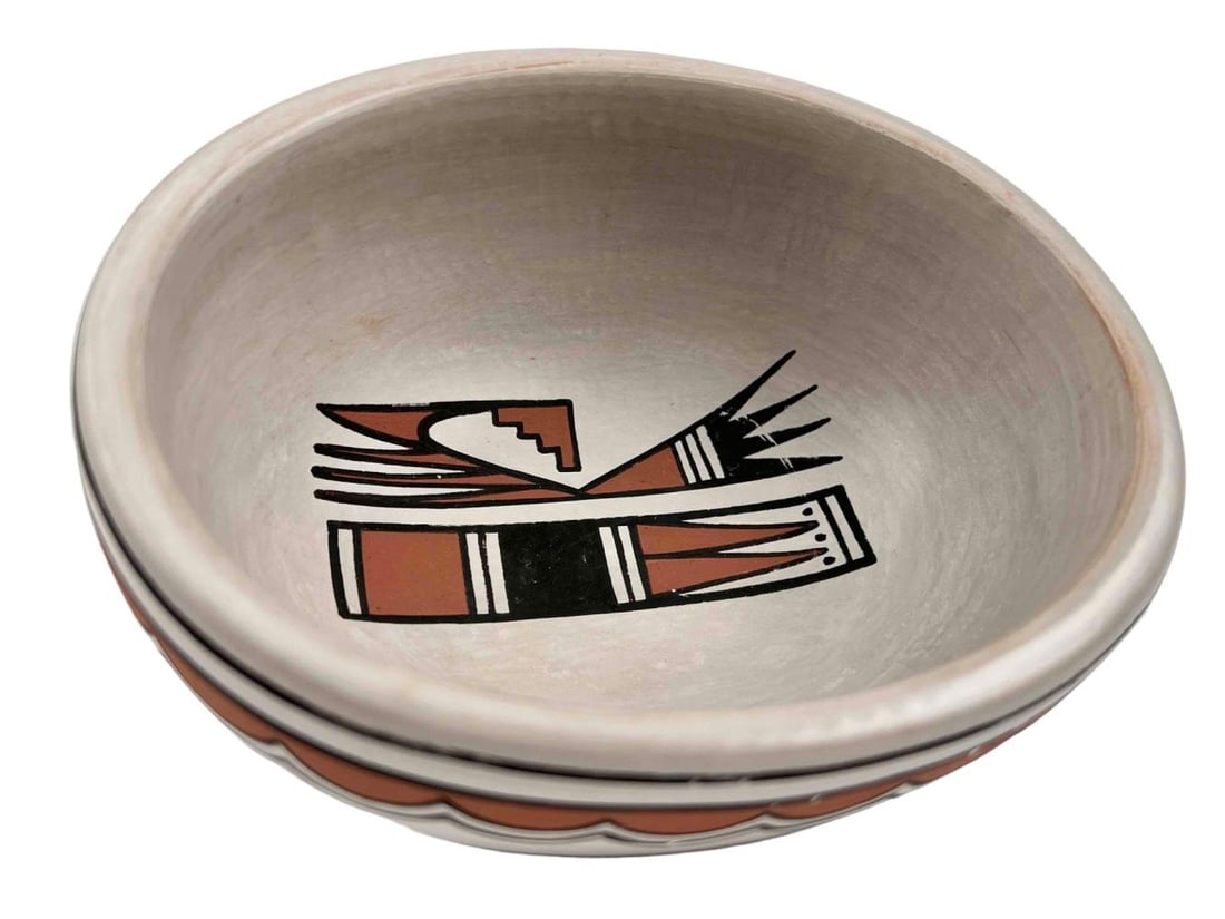 San Ildefonso Pueblo Blue Corn, Crucita Gonzalez Calabaza (1921-1999) Pottery Bowl (1 of 14)