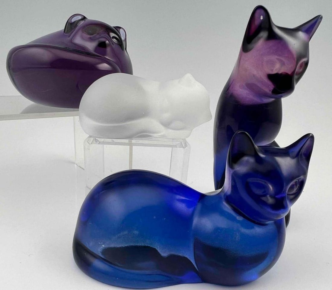 Four Art Glass Lenox & Franklin Mint Cats (1 of 16)