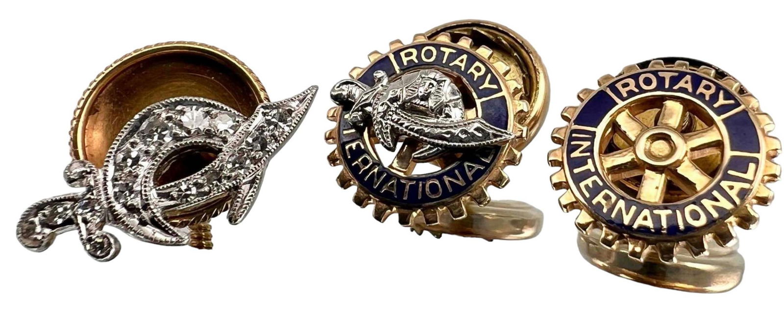 14K, Platinum & Diamond Fraternal Pins (1 of 13)