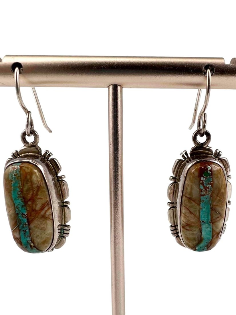 Native American Sterling Silver Turquoise Earrings (1 of 9)