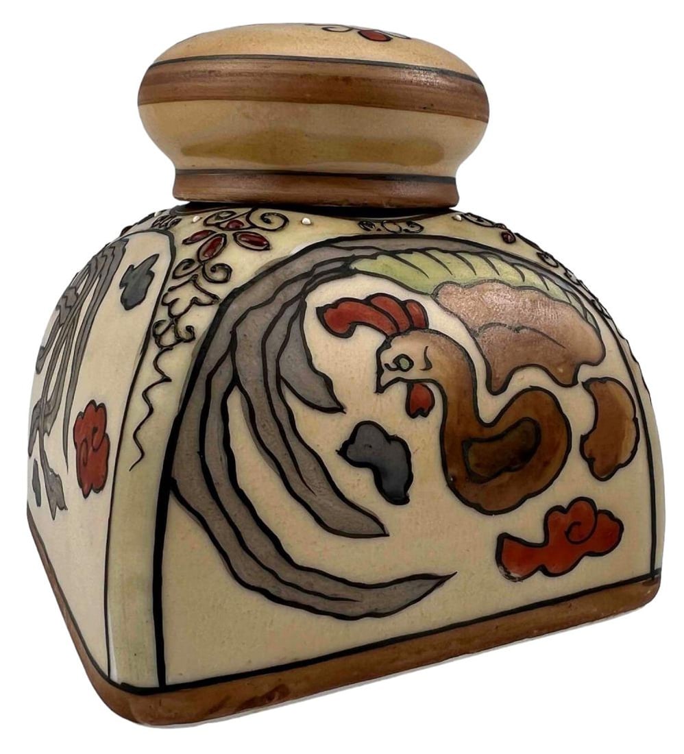 Art Nouveau Nippon Hand Painted Porcelain Inkwell With Phoenix Motif (1 of 19)