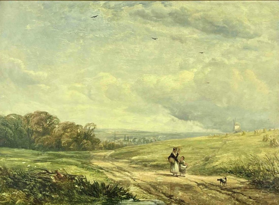 Samuel David Colkett (British, 1806-1863), Norfolk Downs: Samuel David Colkett (British, 1806-1863), Norfolk Downs, Oil On Board. Unsigned. 19.5W x 15.25H x 2.25D in. Sight 15.25W x 11.0H in. All Measurements are Approximate.