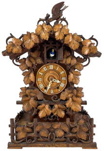 Large Black Forest Cuckoo Clock: Large Black Forest Cuckoo Clock. Not running. approximately 22.5H x 8.125WD x 16.75W in.