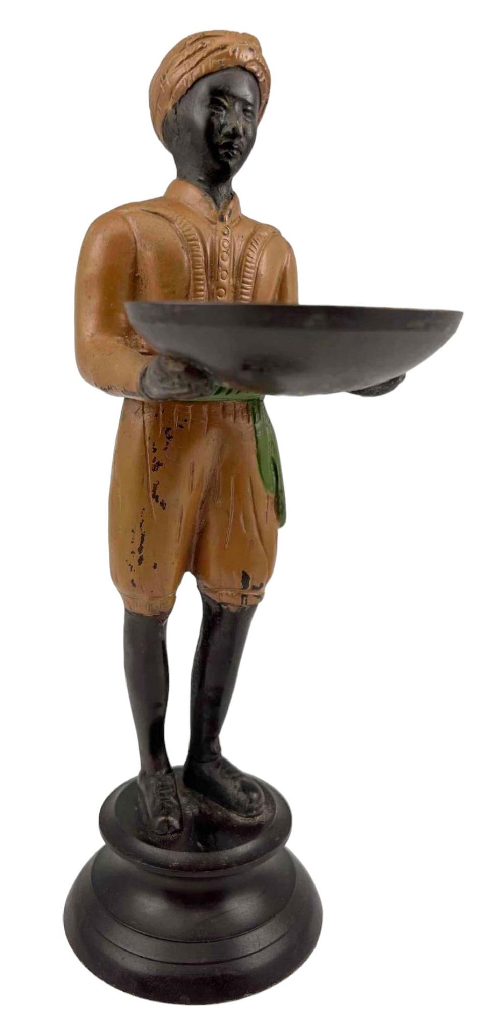 Cold Painted Bronze Blackamoore Figure Holding Tray (1 of 11)