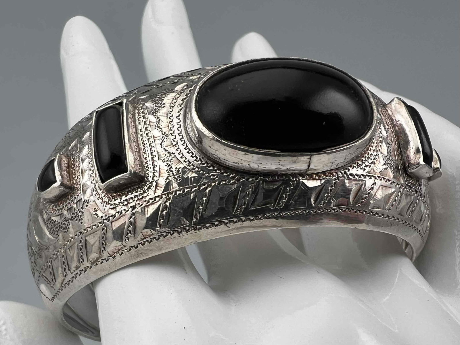 Sterling Silver Ebony Cuff Bracelet (1 of 7)