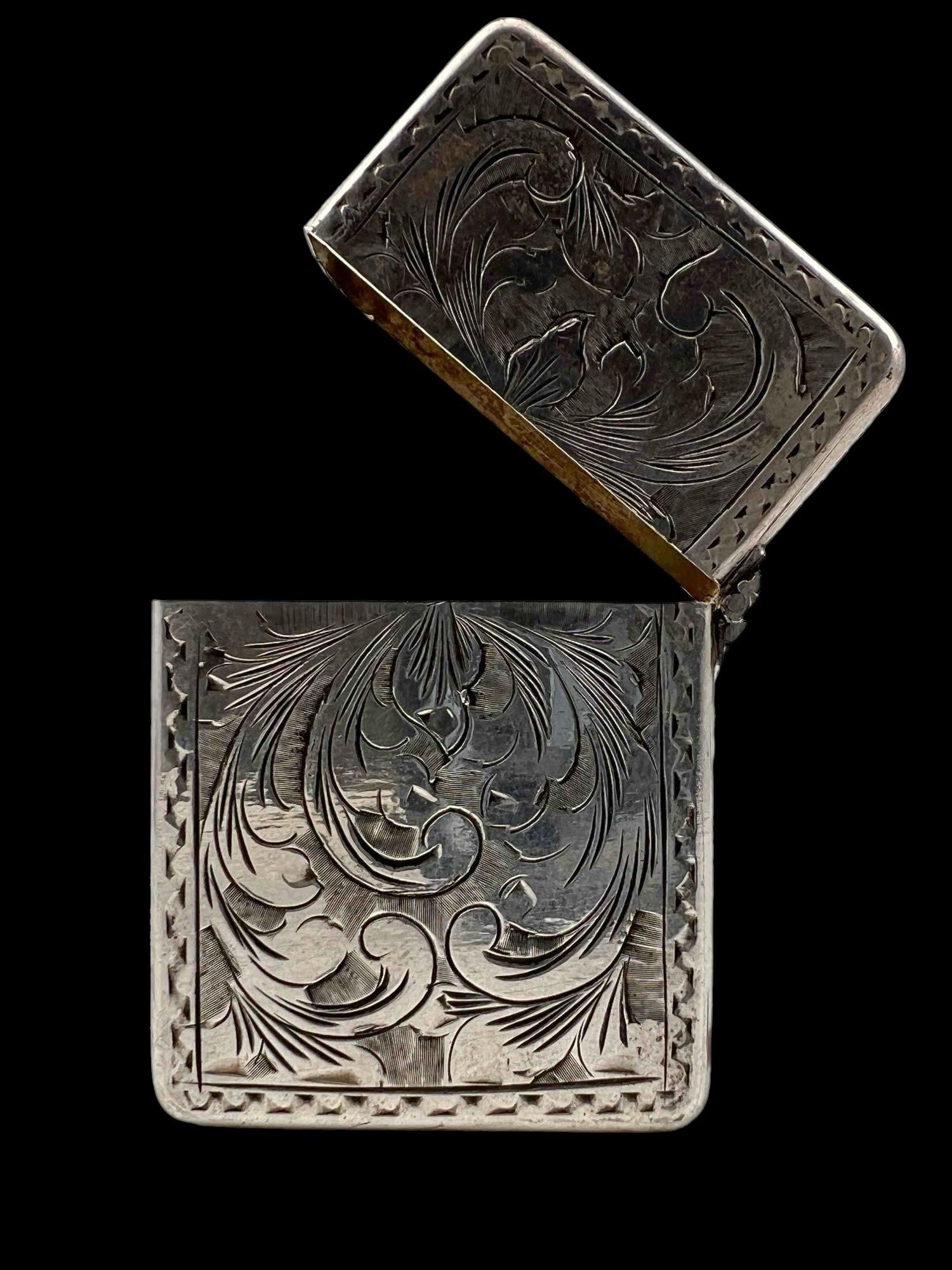 Etched German Silver Lighter Case (1 of 11)