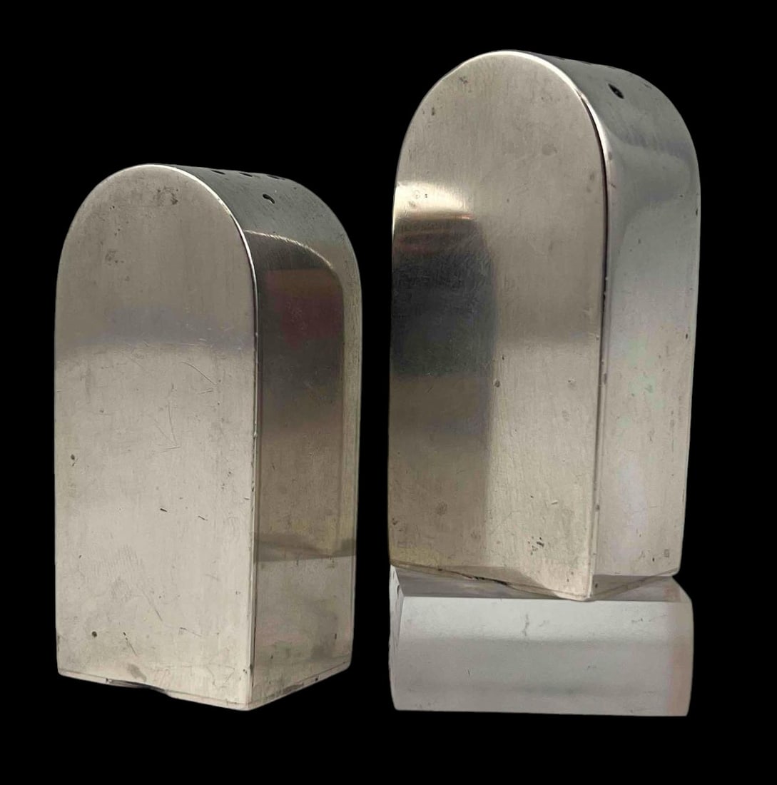 Cranbrook Academy Modernist Sterling Silver Salt and Pepper Shakers, Circa 1942, Produced by a (1 of 10)