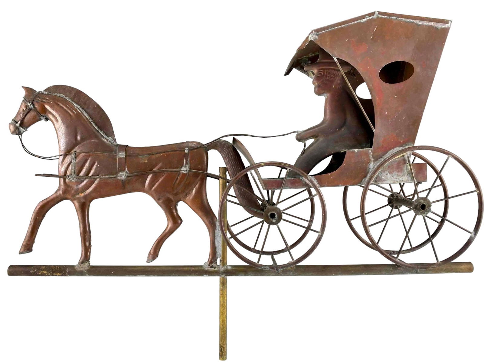 Copper Horse & Buggy Weathervane Topper (1 of 6)