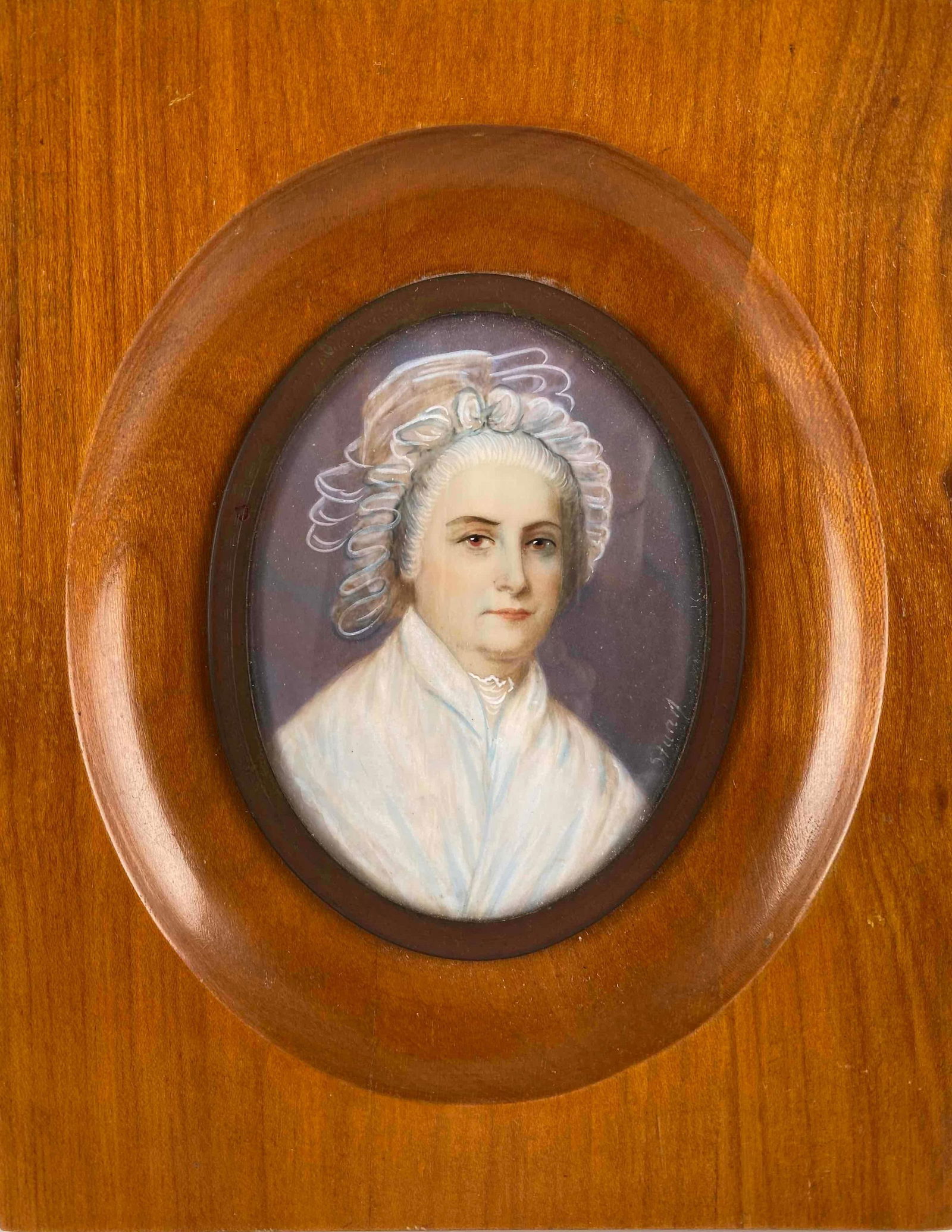 19th Century Hand Painted Miniature Portrait Of Martha Washington (1 of 12)