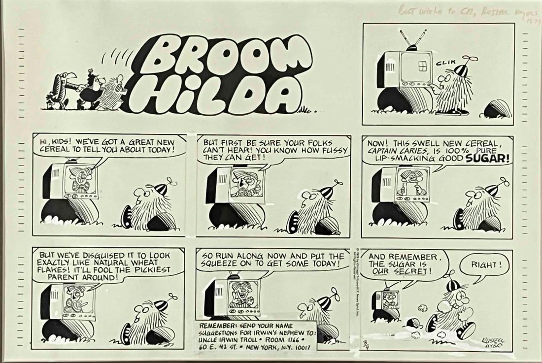 Original Broom Hilda Sunday Strip, Signed (1 of 17)