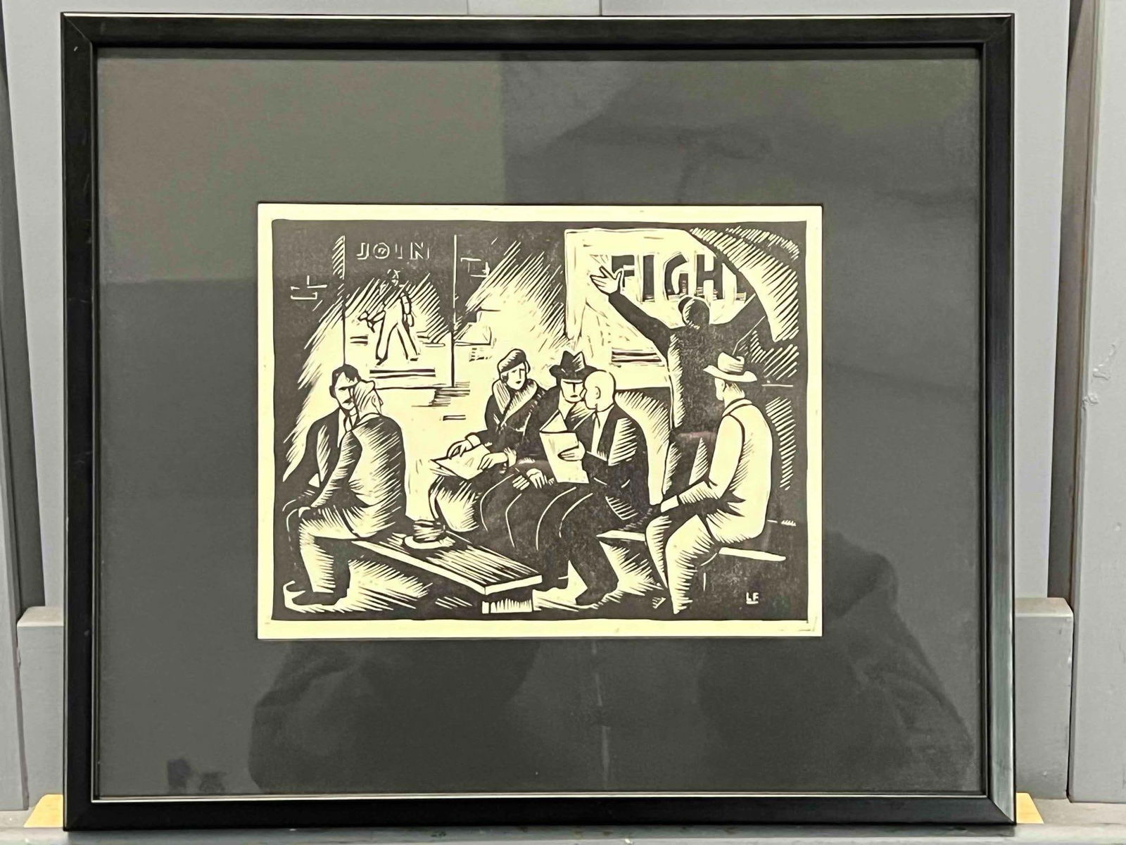 Louis Freund, WPA Style Woodcut Print, Signed in Plate (1 of 12)