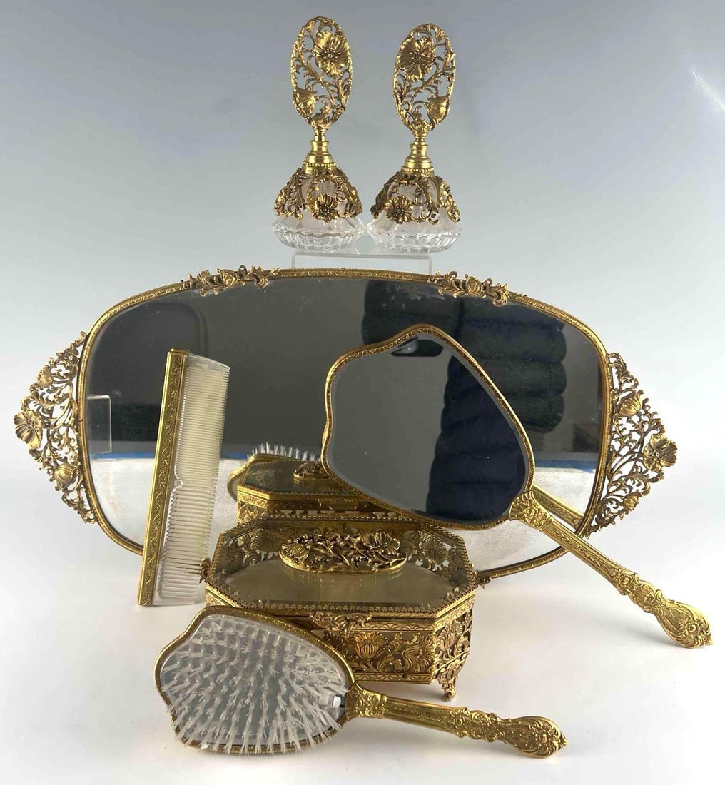 Mid Century Gold Plated Vanity Set (1 of 20)