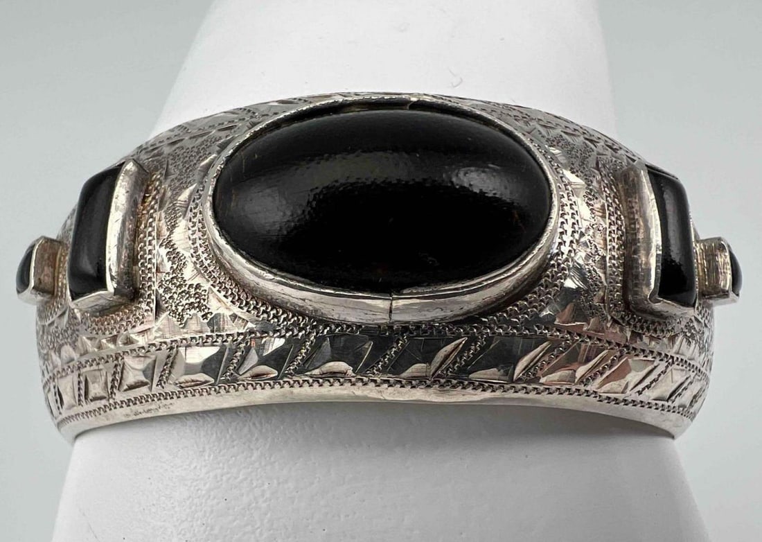 Sterling Silver Ebony Cuff Bracelet (1 of 8)