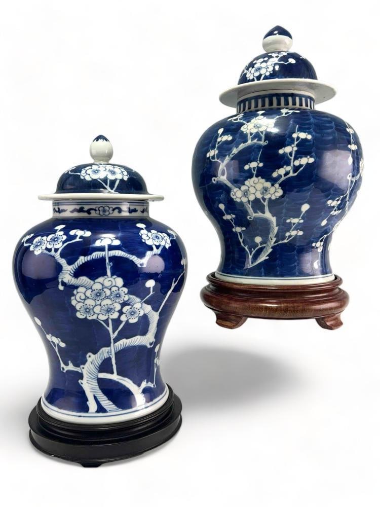 Pair Of Chinese Blue & White Porcelain Ginger Jars (1 of 19)