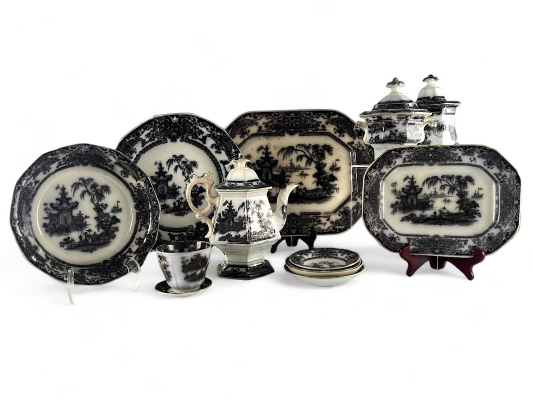 19th C. English Flow Mulberry Ironstone Serving Dishes (1 of 20)