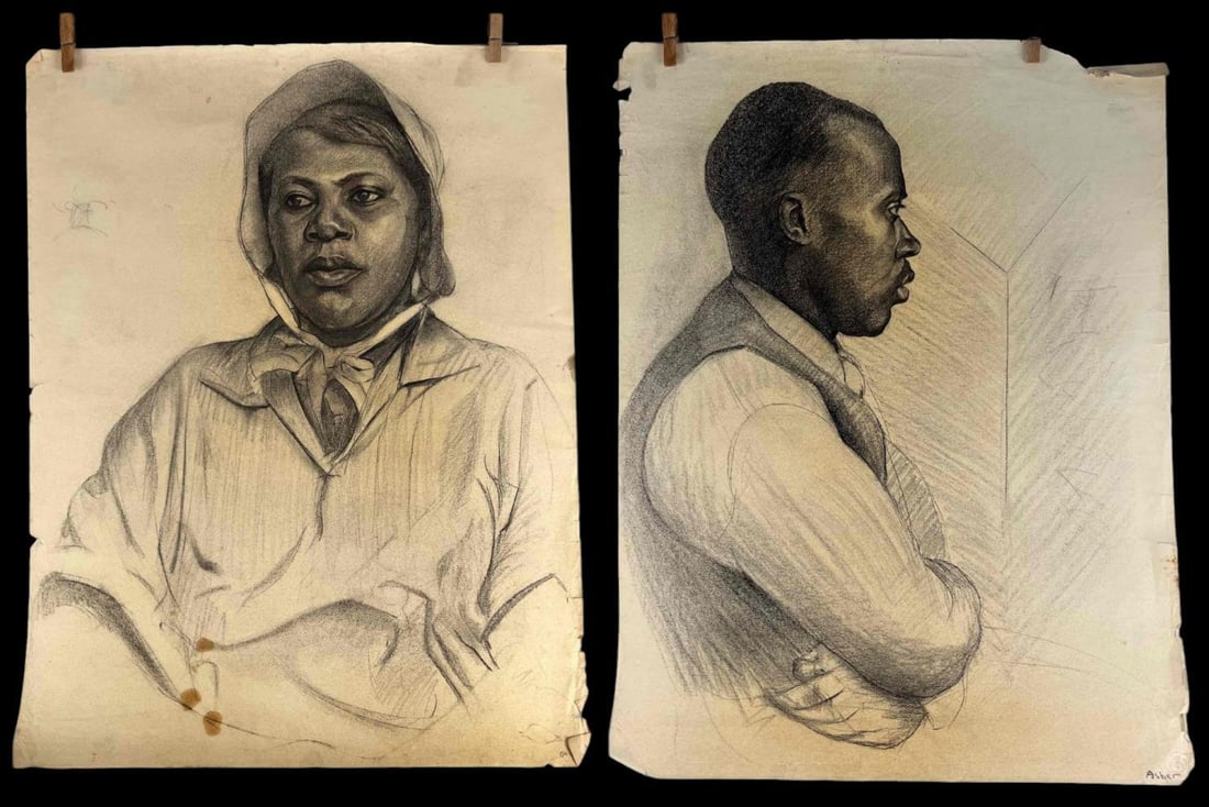 Matteo A. Ashar, Portraits Of African American Man & Woman, Mid 20th Century (1 of 20)