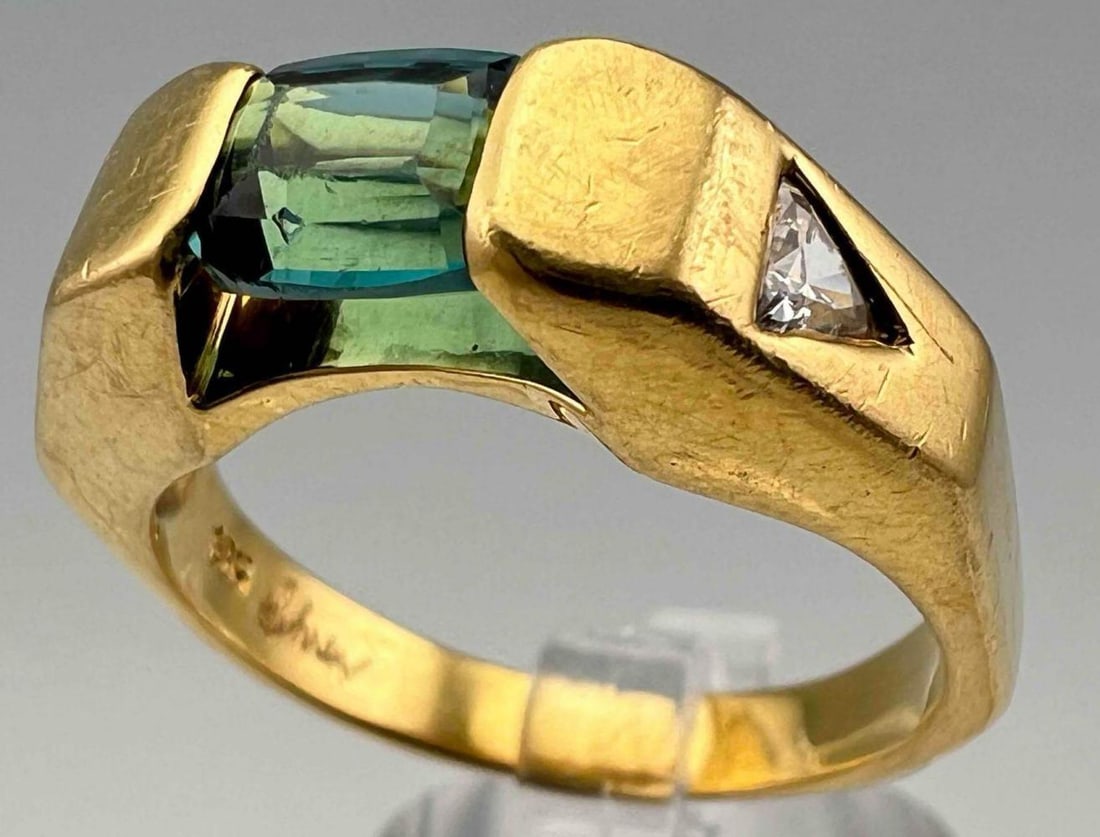 18K Diamond Tourmaline Ring (1 of 10)