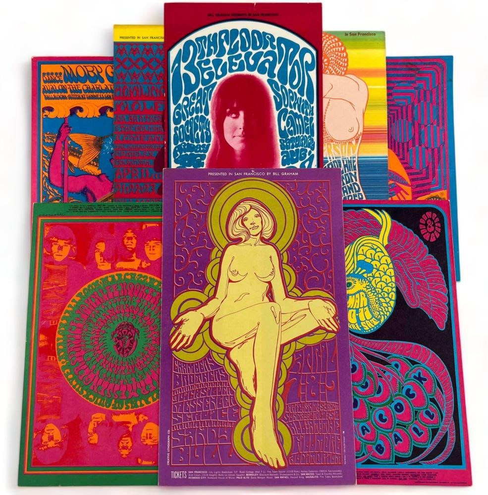 Collection Of 1960's San Francisco Concert Handbills, Many Bill Graham: Collection Of 1960's San Francisco Concert Handbills, Many Bill Graham. Listed artists include: Jefferson Airplane, James Cotton, Quicksilver Messenger Service, Moby Grape, 13th Floor Elevator, Big Br