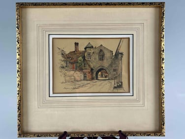 Marjorie Christine Bates, St. Anne's Gate, Salisbury, Ink & Watercolor On Paper