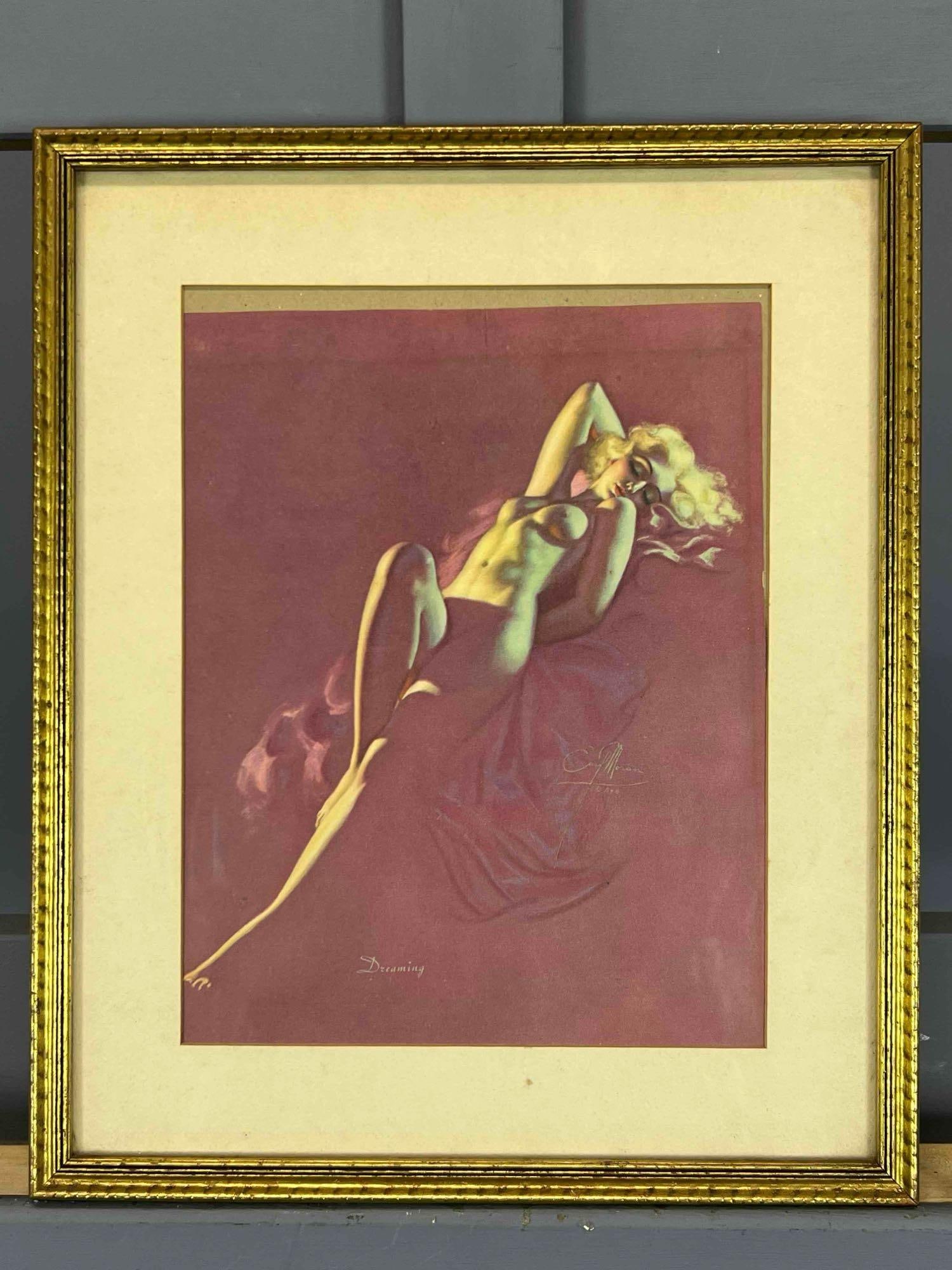 Carl Moran, "Dreaming," Mid Century Pin-Up Print (1 of 9)